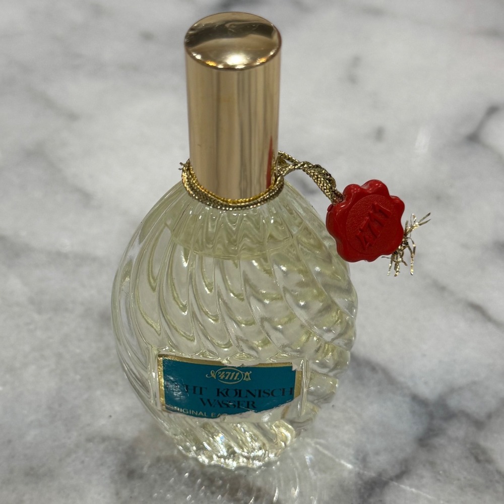 Vintage 4711 Echt Kolnisch Wasser Eau de Cologne Swirl Glass Bottle Red Wax Seal